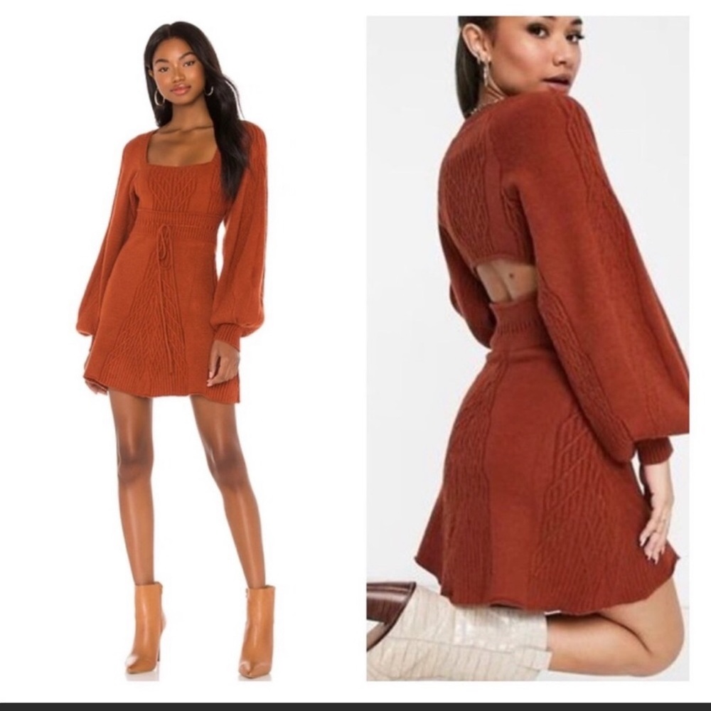 Free People Emmaline Orange Sweater Dress BNWT